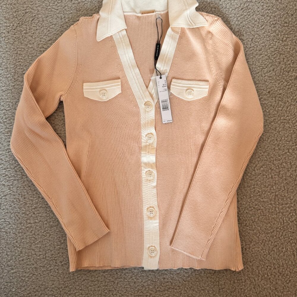 NEW WITH TAG: Elie Tahari Soft Cream Cardigan- SIZE SMALL